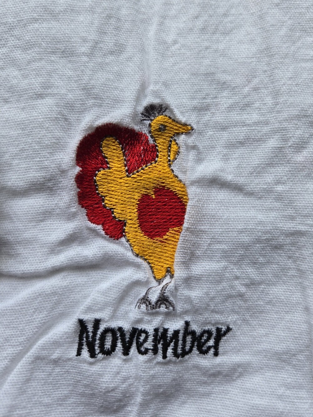 White Embroidered Months Hand Towels - Picture 12 of 16